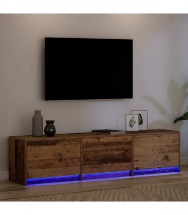 vidaXL TV Cabinet with LED Old Wood 165 x 34 x 40 cm Engineered Wood