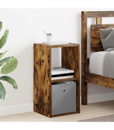 vidaXL Bedside Table Smoked Oak 30.5 x 27 x 59.5 cm Engineered Wood