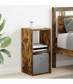 vidaXL Bedside Table Smoked Oak 30.5 x 27 x 59.5 cm Engineered Wood