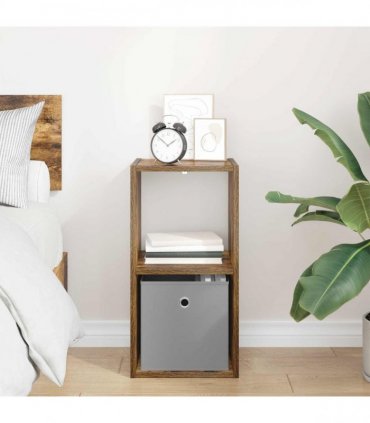 vidaXL Bedside Table Smoked Oak 30.5 x 27 x 59.5 cm Engineered Wood
