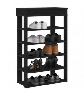 vidaXL Shoe Rack Black 60x30x98 cm Engineered Wood