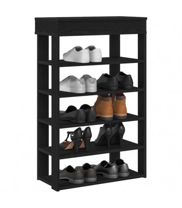 vidaXL Shoe Rack Black 60x30x98 cm Engineered Wood