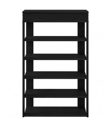 vidaXL Shoe Rack Black 60x30x98 cm Engineered Wood