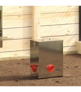 vidaXL Chicken Feeder Silver 32.5 x 20.5 x 43 cm Galvanised Steel