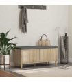 vidaXL Hall Bench with Cushion with Door Sonoma Oak 100 x 38 x 46 cm