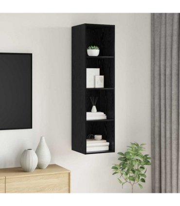 vidaXL TV Cabinet Set Black Oak 37 x 37 x 142.5 cm Engineered Wood