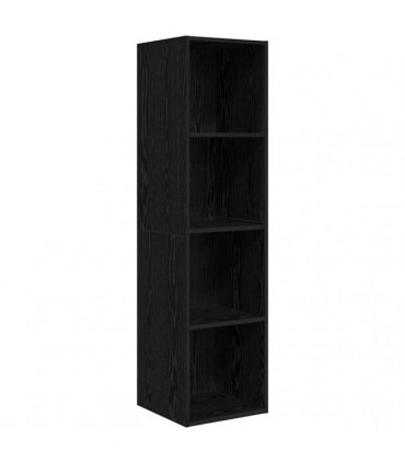 vidaXL TV Cabinet Set Black Oak 37 x 37 x 142.5 cm Engineered Wood