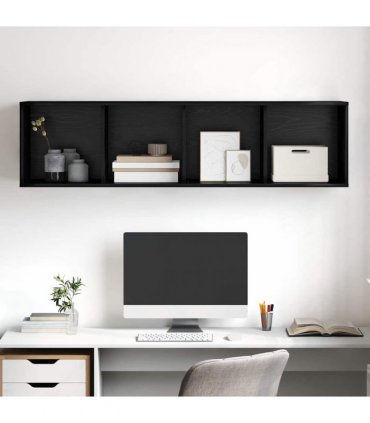 vidaXL TV Cabinet Set Black Oak 37 x 37 x 142.5 cm Engineered Wood
