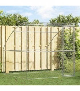 vidaXL Dog Kennel with Storage Silver 2 x 2 x 2 m Galvanised steel