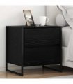 vidaXL Bedside Table 2 pcs Black Oak 50 x 39.5 x 50 cm Engineered Wood