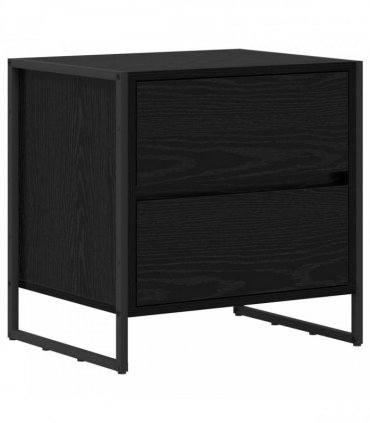 vidaXL Bedside Table 2 pcs Black Oak 50 x 39.5 x 50 cm Engineered Wood