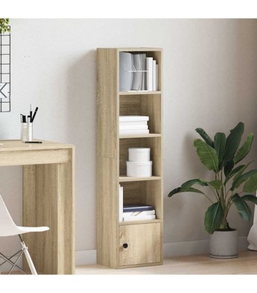 vidaXL Bookcase Sonoma Oak 31x24x127 cm Engineered Wood