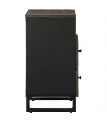 vidaXL Bedside Cabinet Black 50x33x62 cm Solid Wood Mango