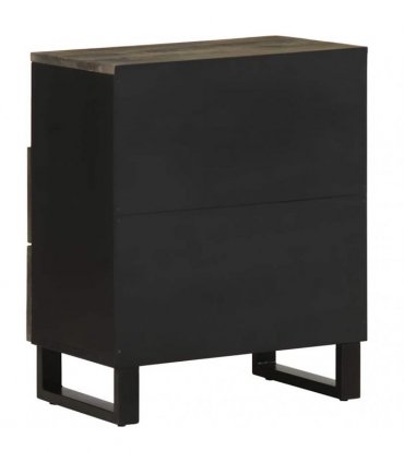 vidaXL Bedside Cabinet Black 50x33x62 cm Solid Wood Mango