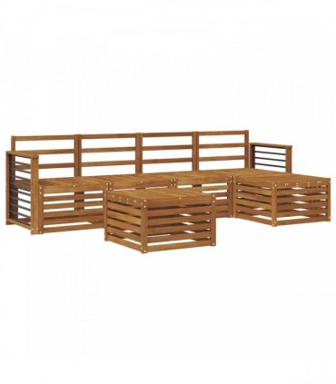 vidaXL Sofa Sets 6 pcs Natural Solid Acacia Wood