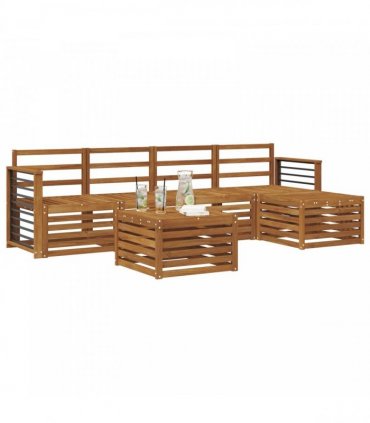 vidaXL Sofa Sets 6 pcs Natural Solid Acacia Wood