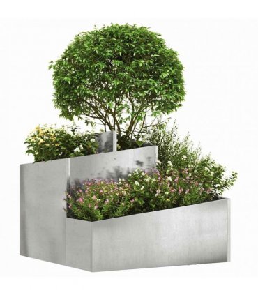 vidaXL Garden Planter Silver 60 x 60 x 50 cm Stainless Steel