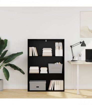 vidaXL Bookshelf Black Oak 80 x 30 x 114 cm Engineered Wood