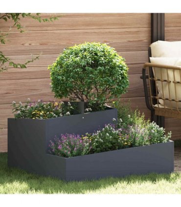 vidaXL Garden Planter Anthracite 80 x 80 x 50 cm Cold-rolled Steel