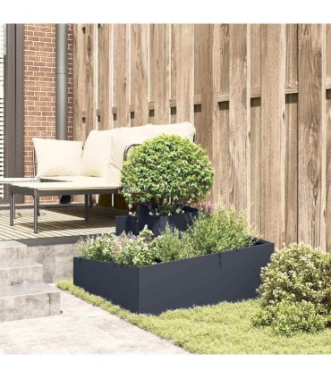 vidaXL Garden Planter Anthracite 80 x 80 x 50 cm Cold-rolled Steel