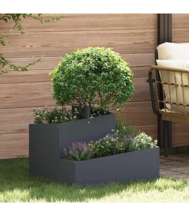 vidaXL Garden Planter Anthracite 60 x 60 x 50 cm Cold-rolled Steel