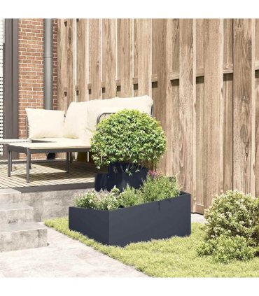 vidaXL Garden Planter Anthracite 60 x 60 x 50 cm Cold-rolled Steel
