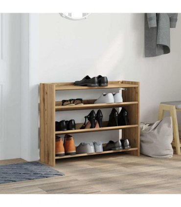 vidaXL Shoe Rack Artisan Oak 80x25x62 cm Engineered Wood