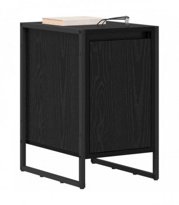 vidaXL Bedside Table 2 pcs Black Oak 39.5 x 30 x 50 cm Engineered Wood
