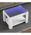 vidaXL Coffee Table with LED White 73x53x45 cm Engineered Wood