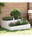 vidaXL Garden Planter White 100 x 100 x 50 cm Cold-rolled Steel