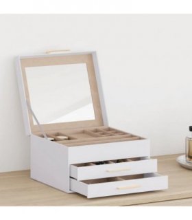 vidaXL Jewellery Box 3-Layer White 23x20.5x14 cm