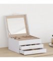 vidaXL Jewellery Box 3-Layer White 23x20.5x14 cm