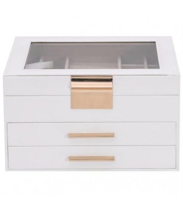 vidaXL Jewellery Box 3-Layer White 23x20.5x14 cm
