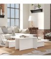 vidaXL Coffee Table | Set of 2 | White | Chipboard | Coffee Table | Rectangular