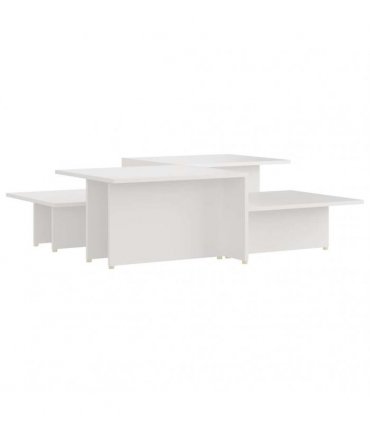 vidaXL Coffee Table | Set of 2 | White | Chipboard | Coffee Table | Rectangular