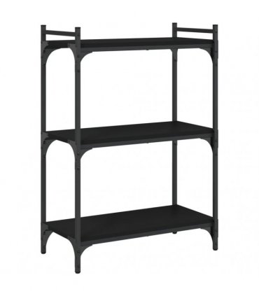 vidaXL Bookcase 3-Tier Black 60x30x86 cm Engineered Wood
