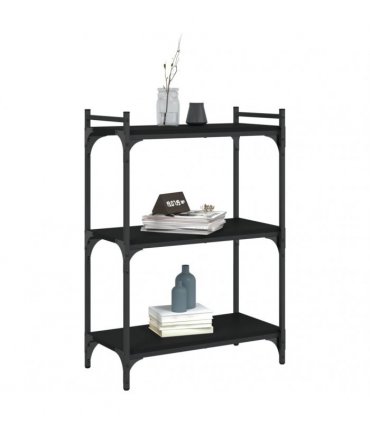 vidaXL Bookcase 3-Tier Black 60x30x86 cm Engineered Wood