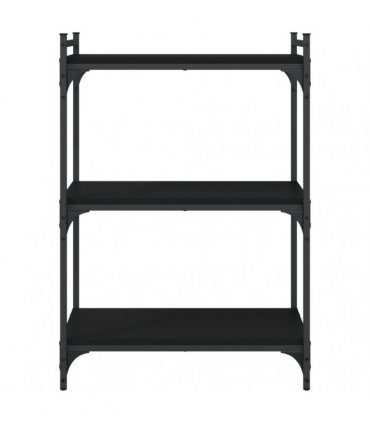 vidaXL Bookcase 3-Tier Black 60x30x86 cm Engineered Wood