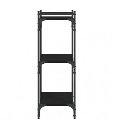 vidaXL Bookcase 3-Tier Black 60x30x86 cm Engineered Wood