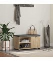 vidaXL Hall Bench with Cushion with Shelf Sonoma Oak 80 x 38 x 46 cm