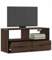 vidaXL TV Cabinet Brown Oak 80x31x39.5 cm Engineered Wood and Metal