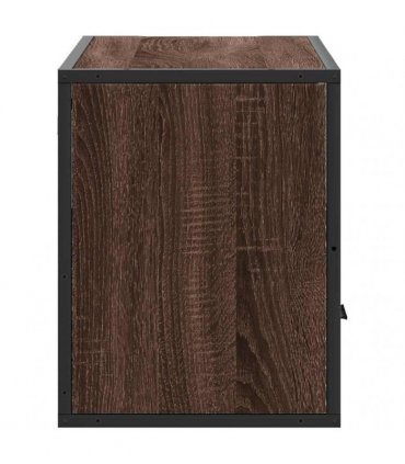 vidaXL TV Cabinet Brown Oak 80x31x39.5 cm Engineered Wood and Metal