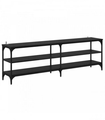 vidaXL TV Cabinet Black Oak 160 x 30 x 50 cm Engineered Wood and Iron