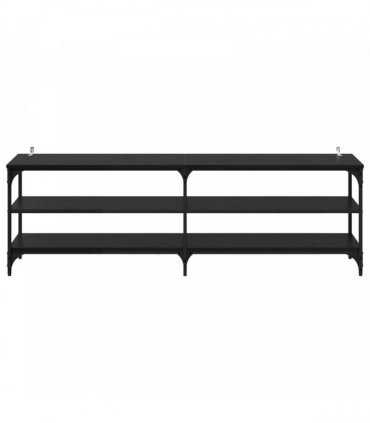 vidaXL TV Cabinet Black Oak 160 x 30 x 50 cm Engineered Wood and Iron