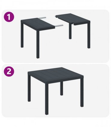 vidaXL Garden Table Anthracite 100 x 100 x 73 cm Poly Rattan