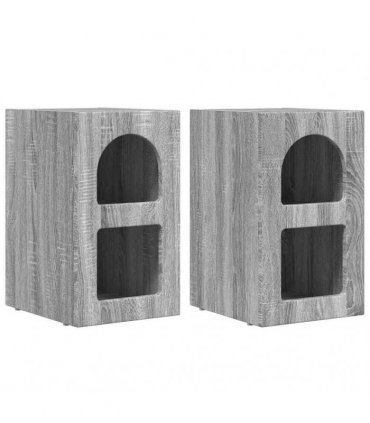 vidaXL Bedside Table ELST 2 pcs Grey Sonoma 29.5 x 33.5 x 50 cm