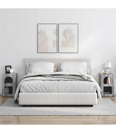 vidaXL Bedside Table ELST 2 pcs Grey Sonoma 29.5 x 33.5 x 50 cm