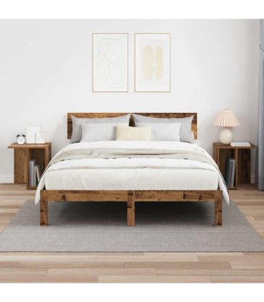 vidaXL End Table 2 pcs Old Wood 37 x 32 x 40 cm Engineered Wood