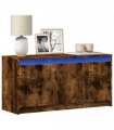 vidaXL TV Cabinet with LED Smoked Oak 100x34x50 cm Engineered Wood