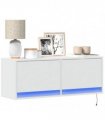 vidaXL TV Wall Cabinet with LED Lights White 100x31x35 cm